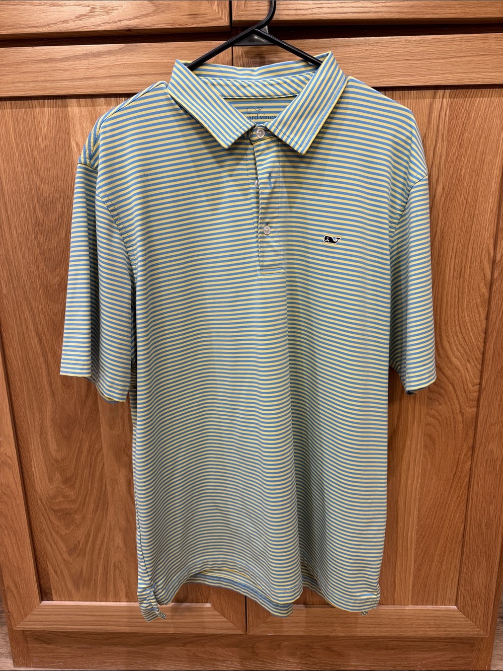 Vineyard Vines Light Blue & Yellow Striped Polo